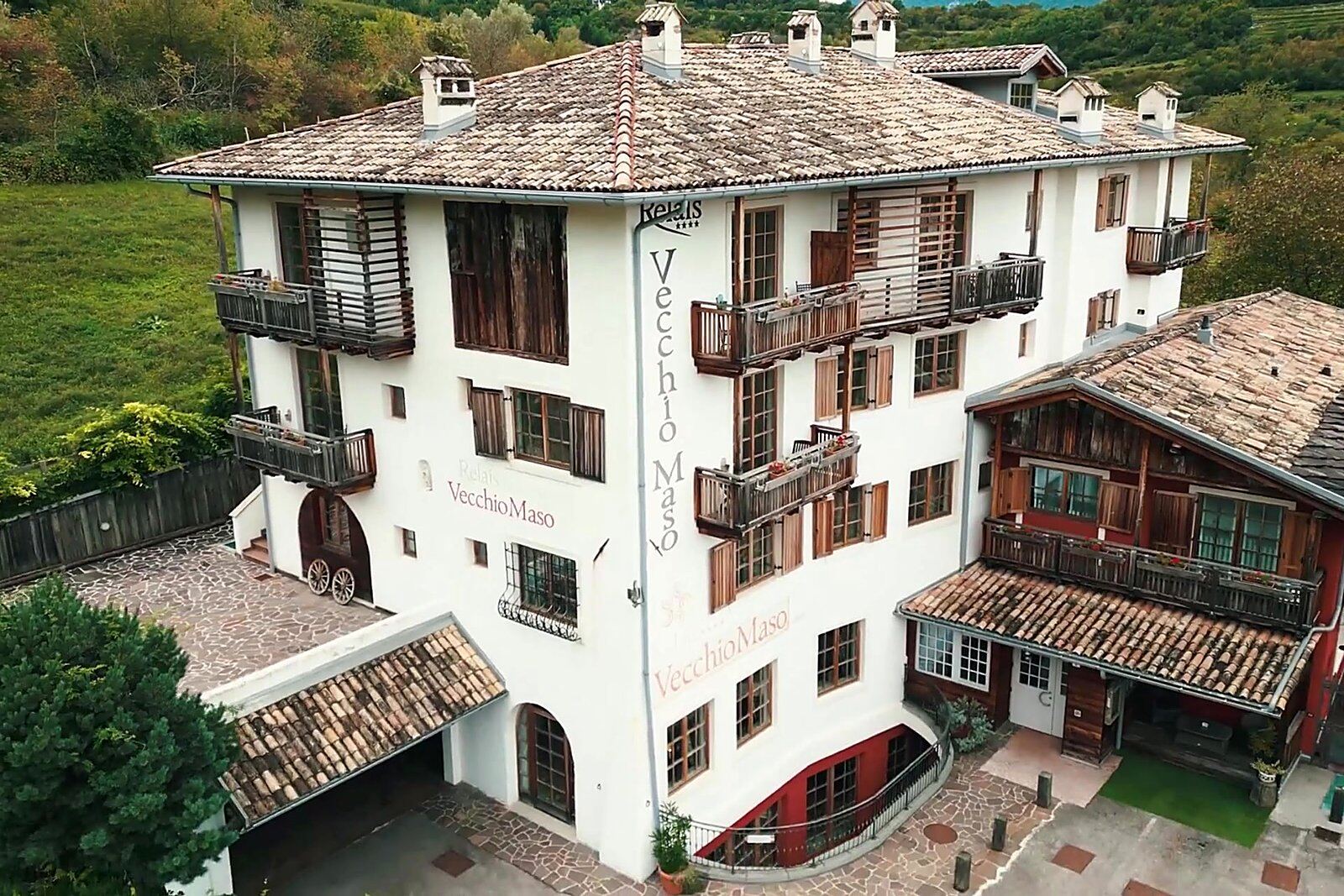 Facciata del Relais Vecchio Maso